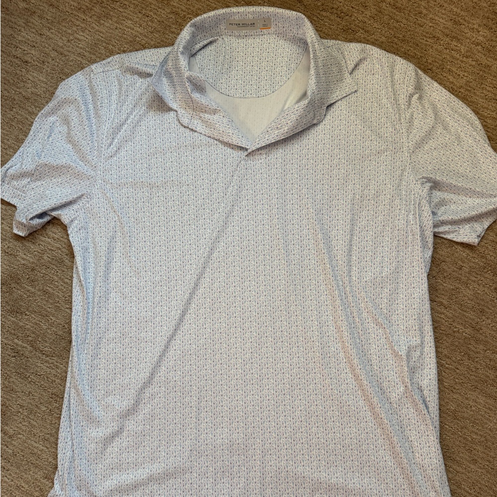 Peter Millar White and Blue Men's Shirt